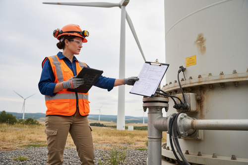 A woman doing a field inspection